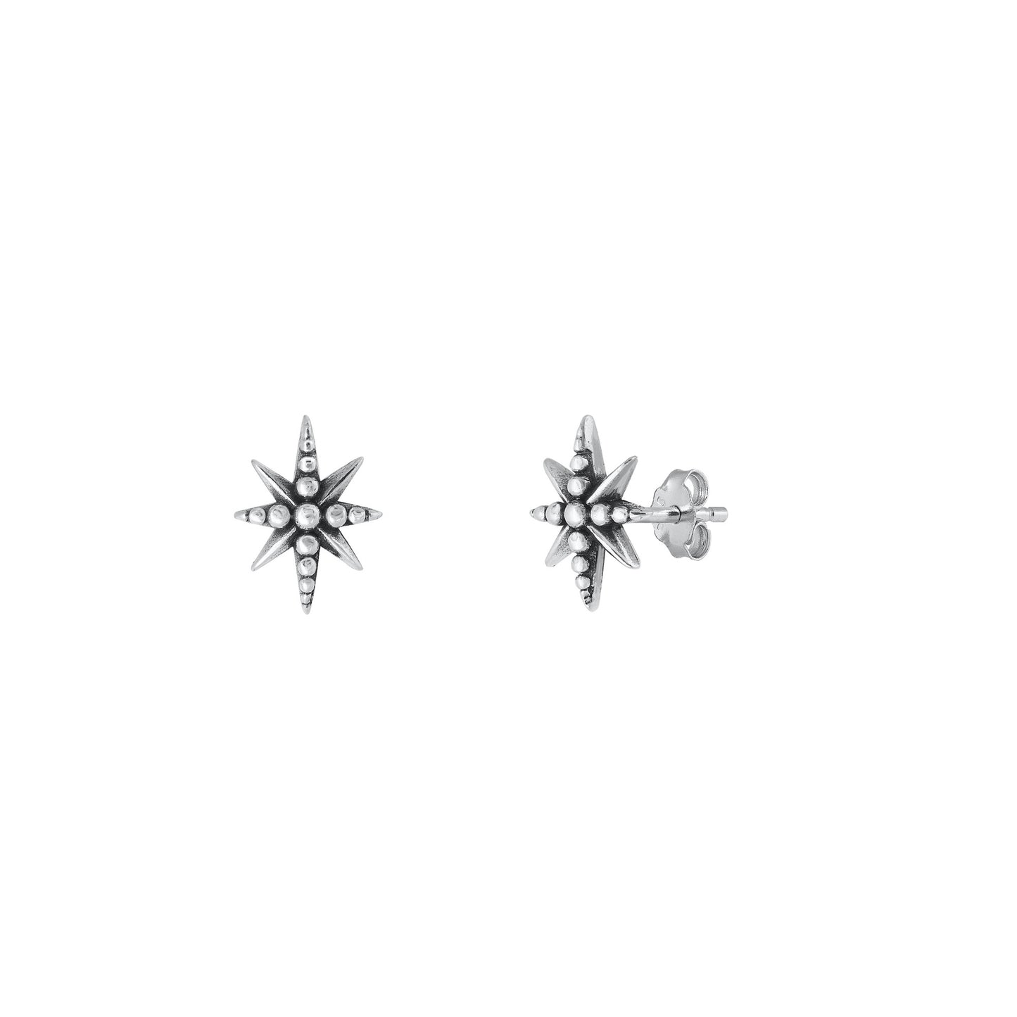 Silver Stud Earrings - Star