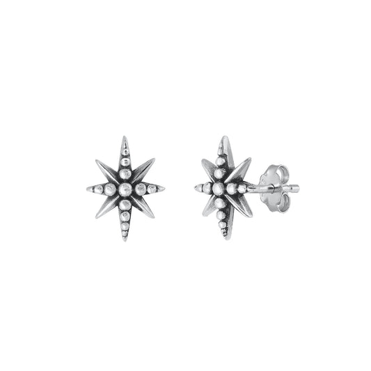 Silver Stud Earrings - Star