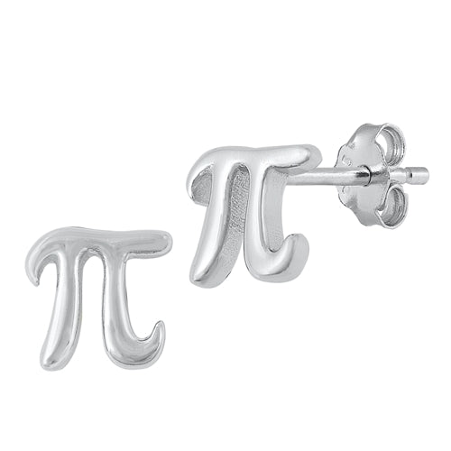 Silver Stud Earrings - Pi