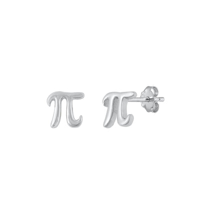 Silver Stud Earrings - Pi