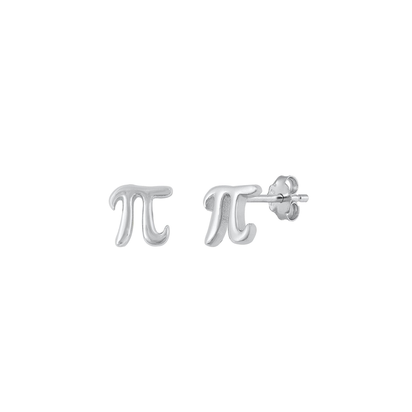 Silver Stud Earrings - Pi