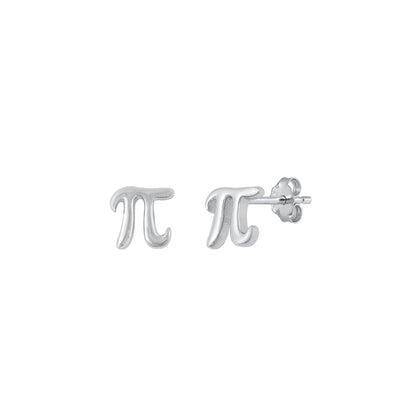 Silver Stud Earrings - Pi