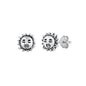 Silver Stud Earrings - Sun