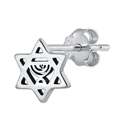 Silver Stud Earrings - Star of David