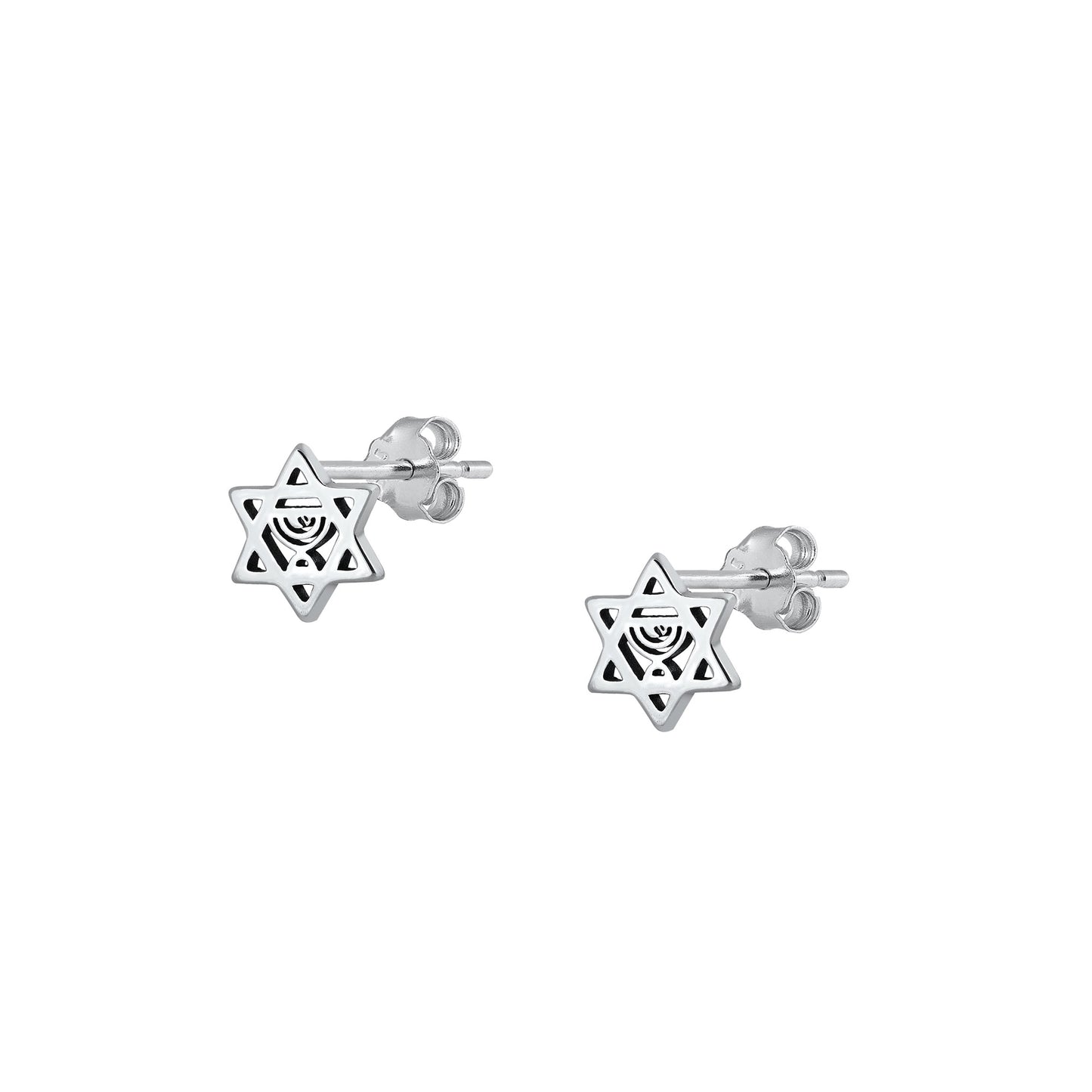 Silver Stud Earrings - Star of David