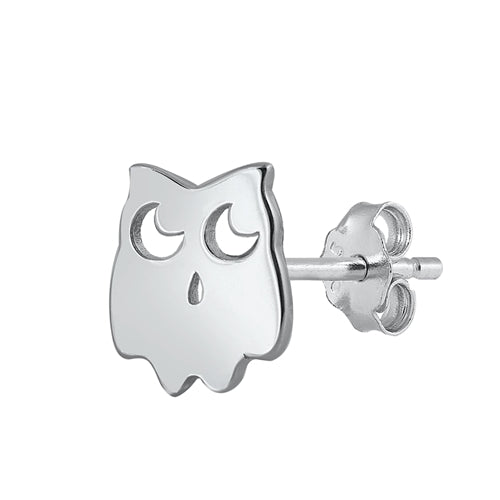 Silver Stud Earrings - Owl