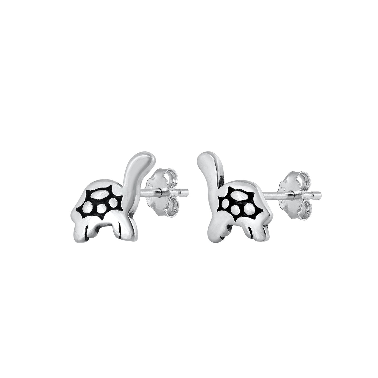 Silver Stud Earrings - Turtle