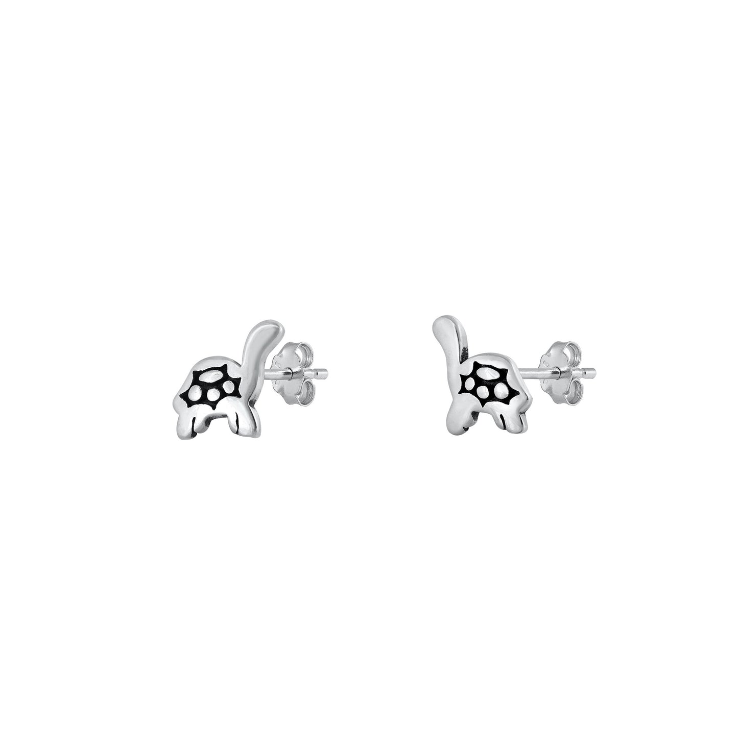 Silver Stud Earrings - Turtle