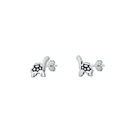 Silver Stud Earrings - Turtle