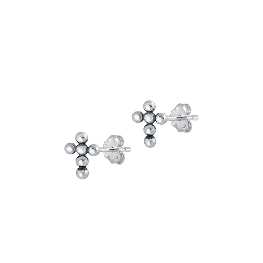 Silver Earrings - Cross