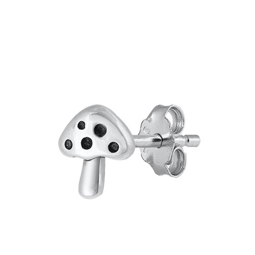 Silver Earring - Mushroom