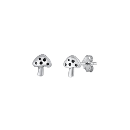 Silver Earring - Mushroom