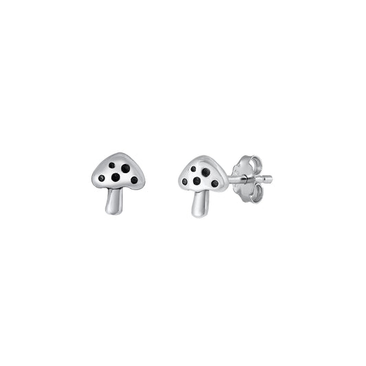 Silver Earring - Mushroom