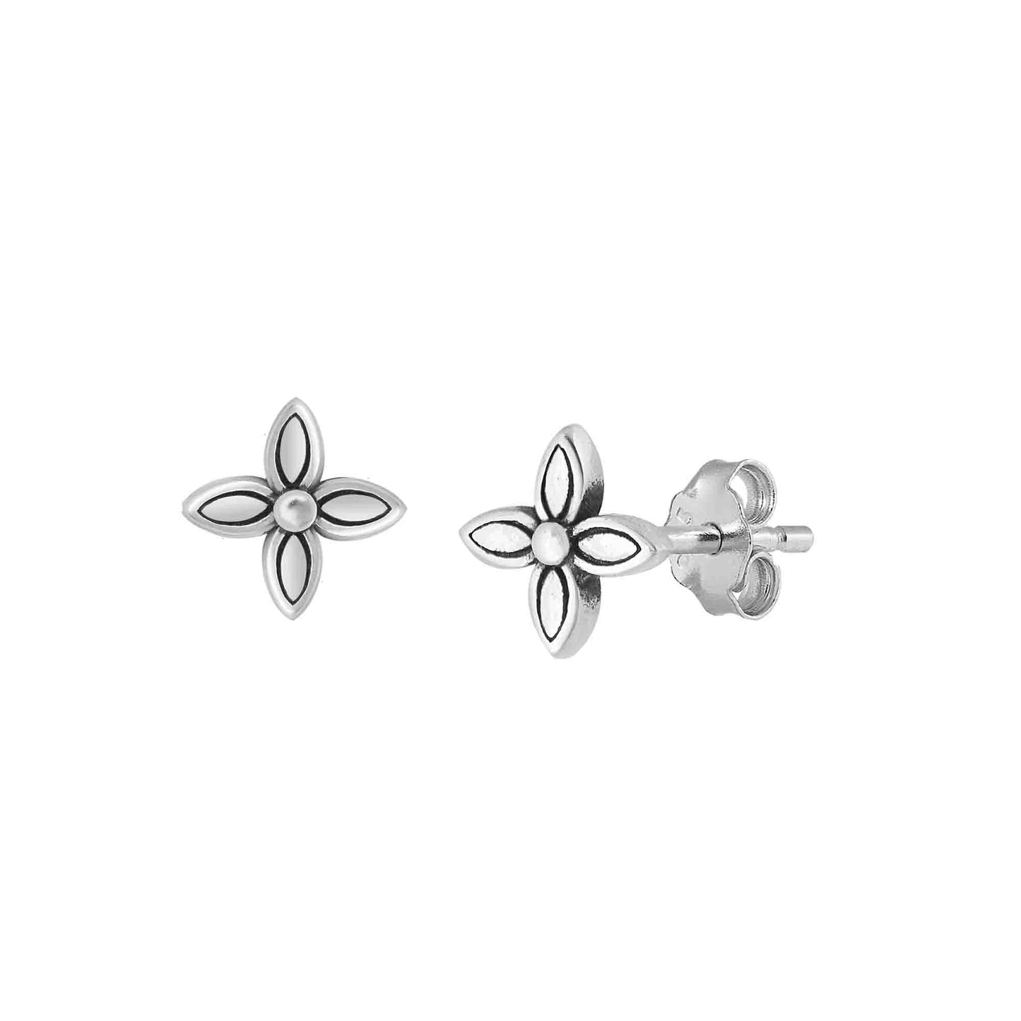 Silver Earrings - Flower