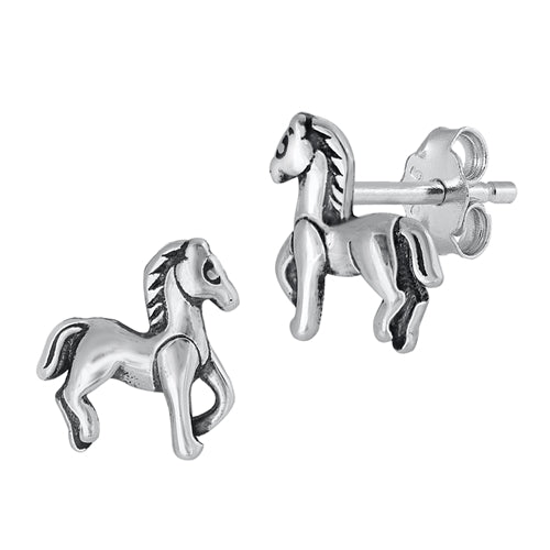 Silver Earrings - Horse