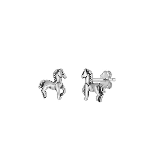 Silver Earrings - Horse