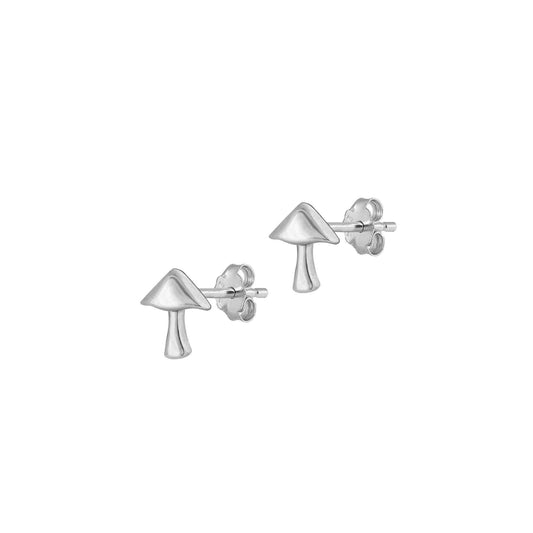 Silver Earrings - Mushroom