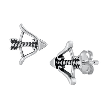 Silver Earrings - Bow & Arrow