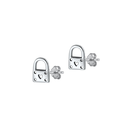 Silver Earrings - Padlock