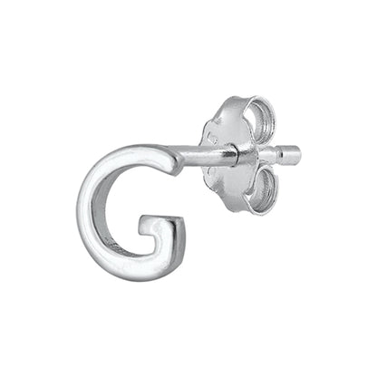 Silver Initial Earrings - G