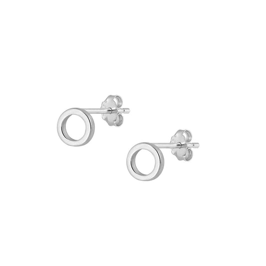 Silver Initial Earrings - O