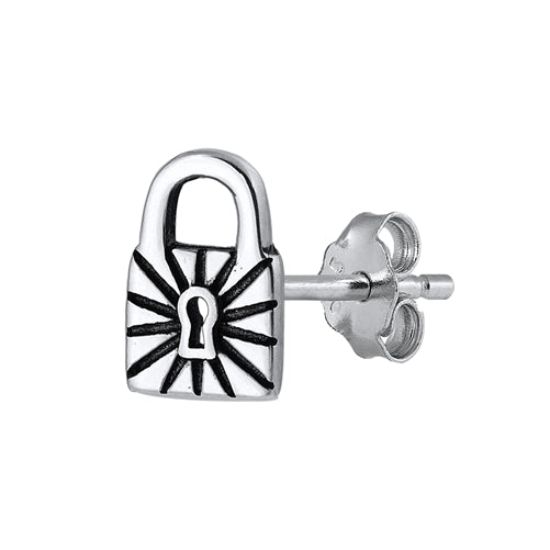 Silver Earrings - Padlock