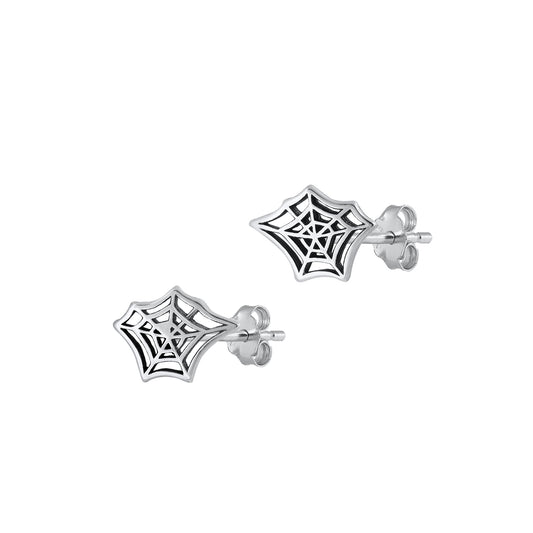 Silver Earrings - Spiderweb