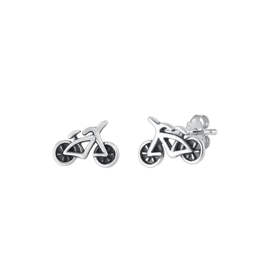 Silver Earrings - Bicycle