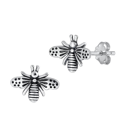 Silver Earrings - Bee