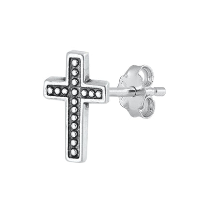 Silver Earrings - Cross