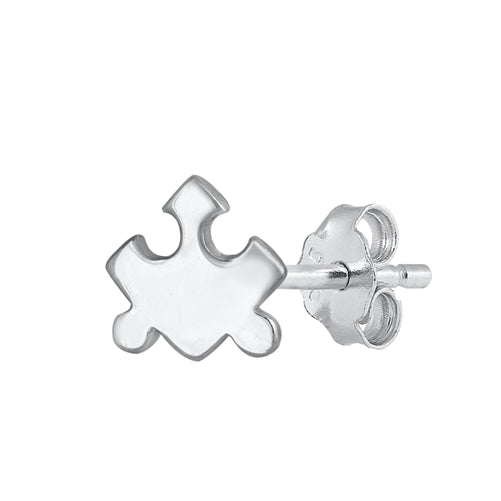 Silver Earrings - Puzzle Piece