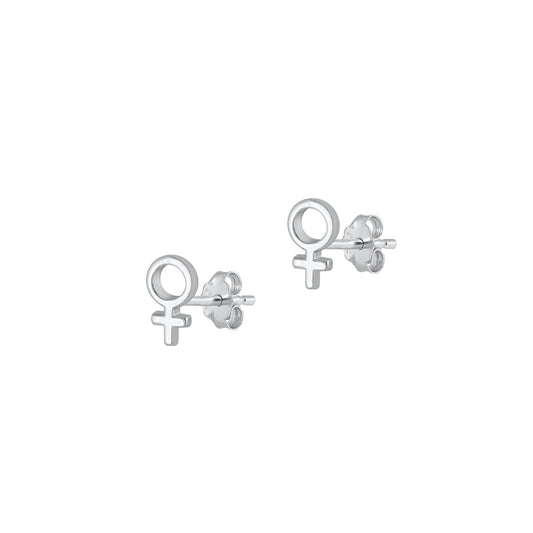 Silver Earrings - Female Symbol