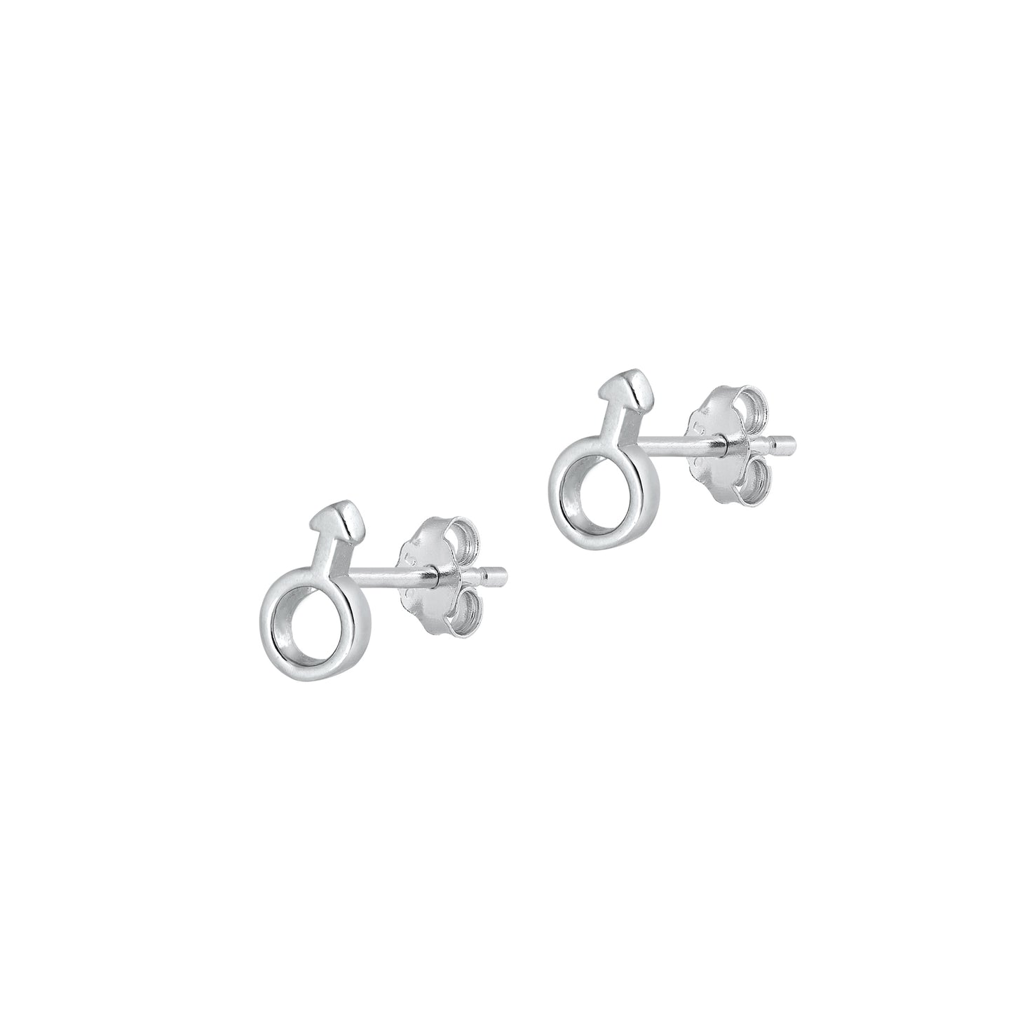 Silver Earrings - Male Symbol