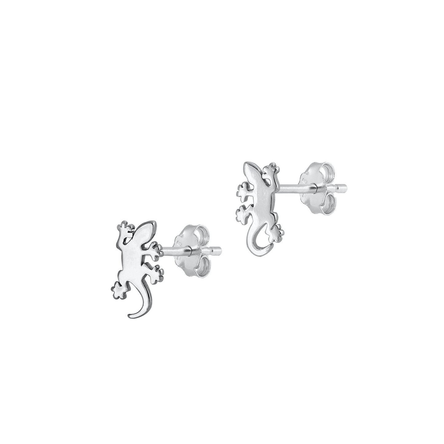 Silver Earrings - Lizard