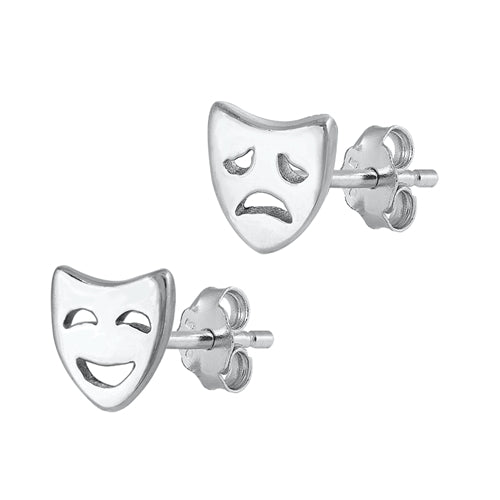 Silver Earrings - Drama Faces