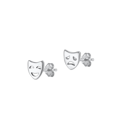 Silver Earrings - Drama Faces