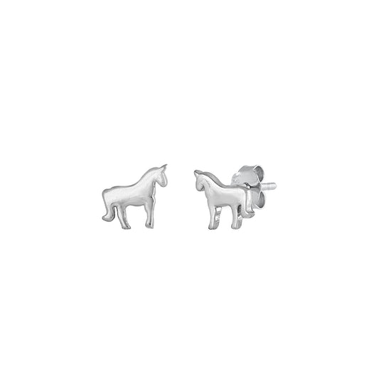 Silver Earrings - Horse