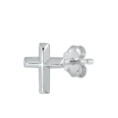 Silver Earrings - Cross