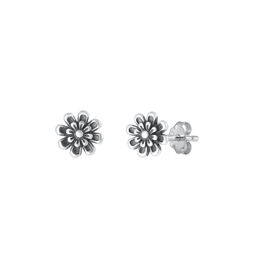 Silver Earrings - Flower