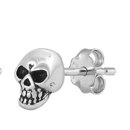 Silver Stud Earrings - Skull