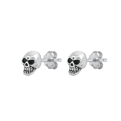 Silver Stud Earrings - Skull