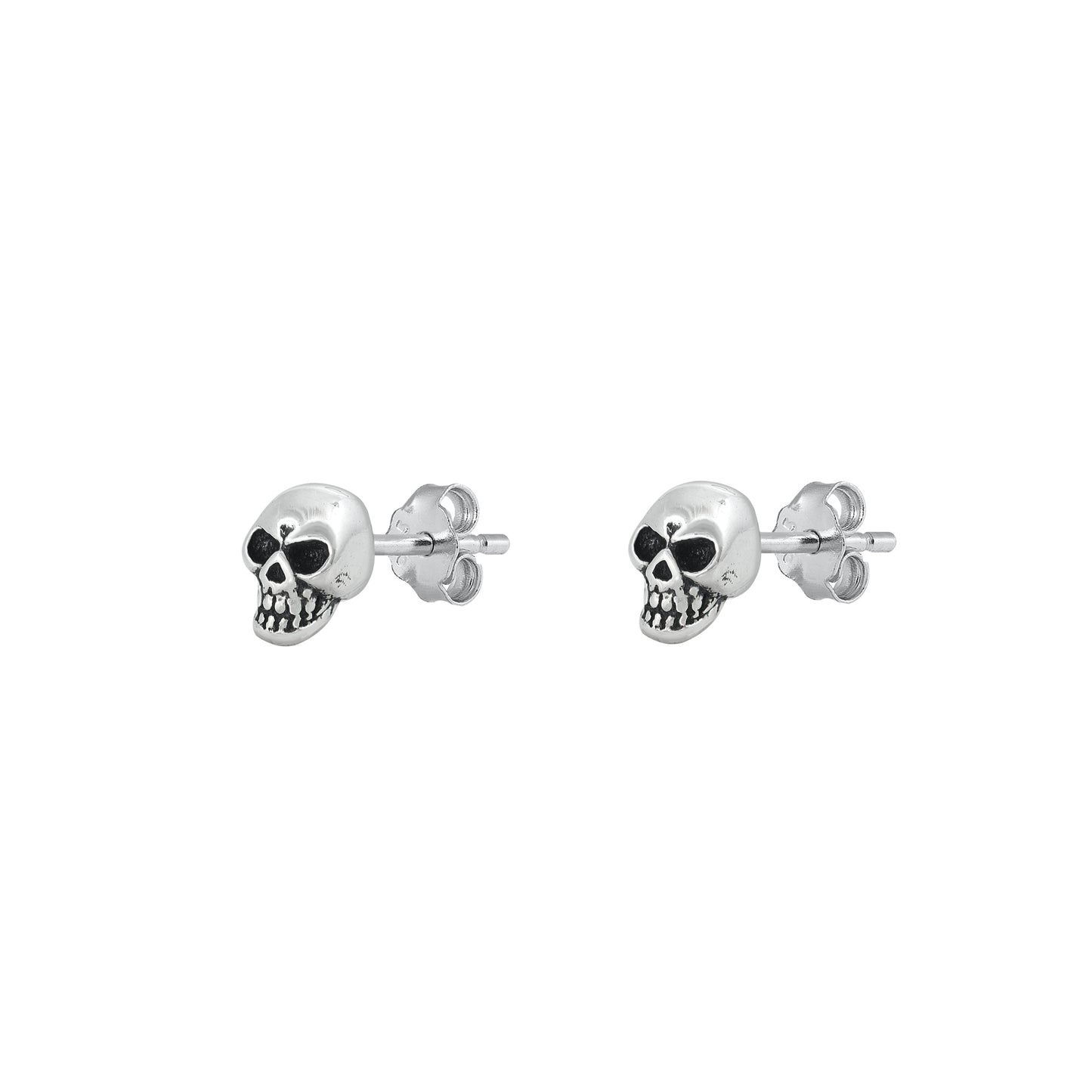 Silver Stud Earrings - Skull
