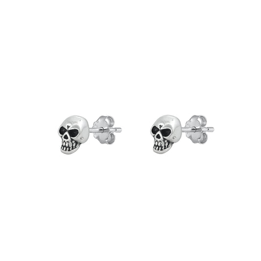 Silver Stud Earrings - Skull