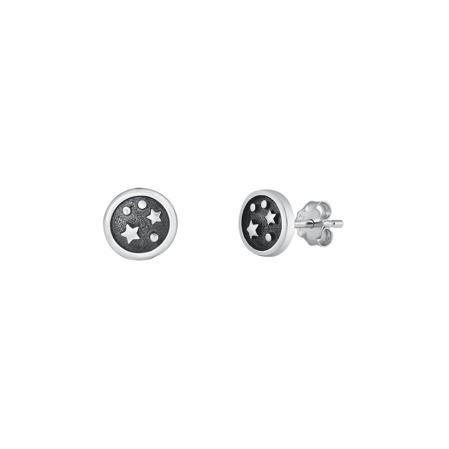 Silver Stud Earrings - Galaxy
