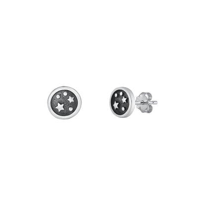 Silver Stud Earrings - Galaxy
