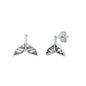 Silver Stud Earrings - Whale Tail