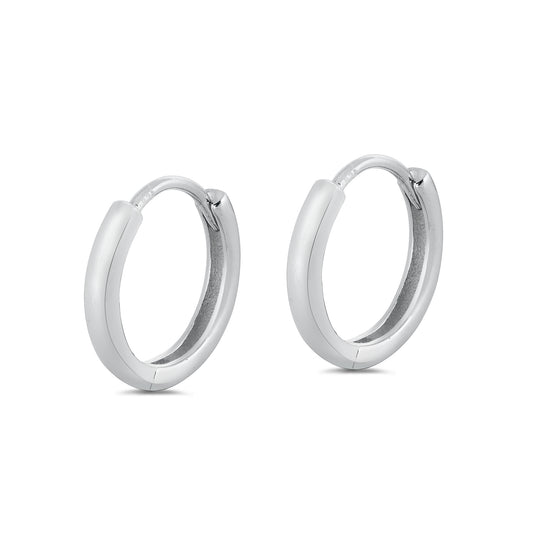 Silver Huggie Earrings - Round