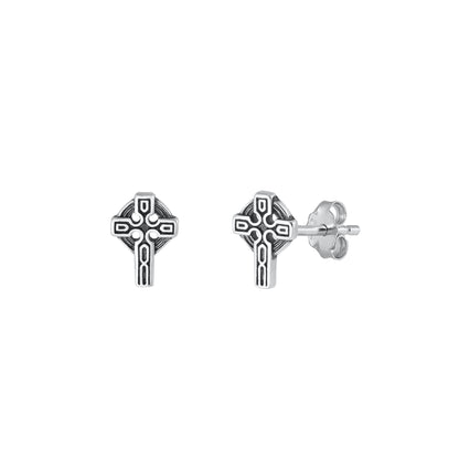 Silver Earrings - Cross