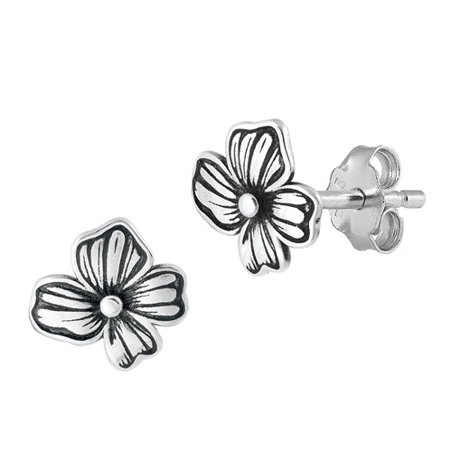 Silver Earrings - Flower