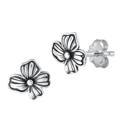 Silver Earrings - Flower